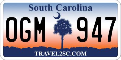 SC license plate OGM947