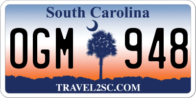 SC license plate OGM948