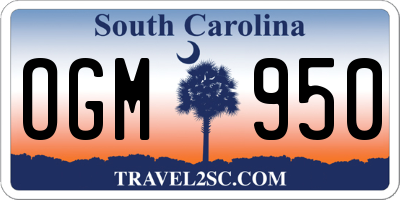 SC license plate OGM950