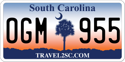 SC license plate OGM955