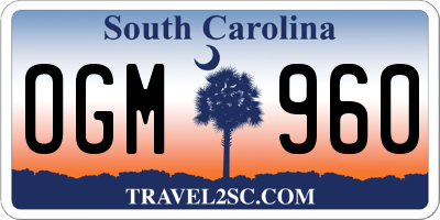 SC license plate OGM960