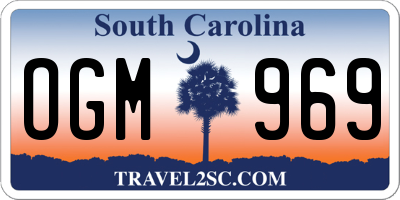 SC license plate OGM969