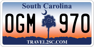 SC license plate OGM970