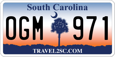 SC license plate OGM971