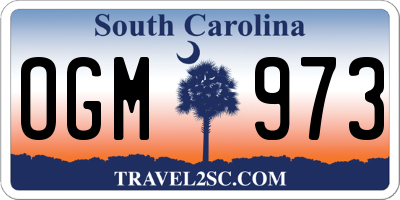 SC license plate OGM973