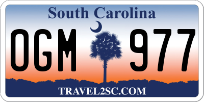 SC license plate OGM977
