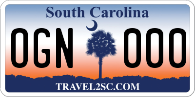 SC license plate OGN000