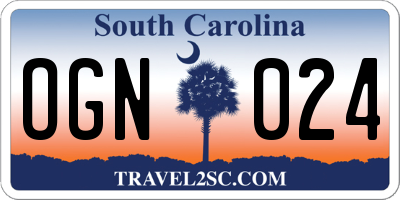 SC license plate OGN024