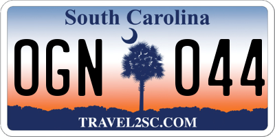 SC license plate OGN044