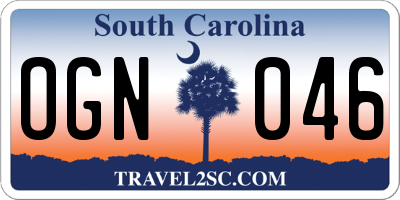 SC license plate OGN046