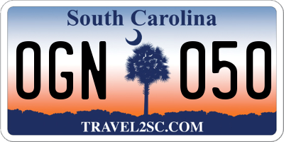 SC license plate OGN050