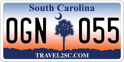 SC license plate OGN055