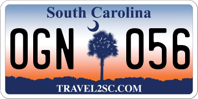 SC license plate OGN056