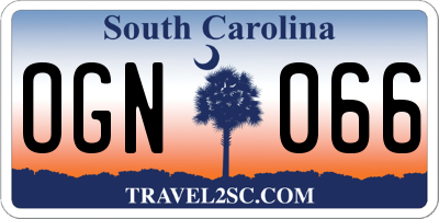 SC license plate OGN066