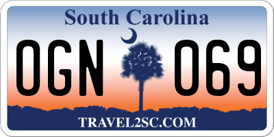 SC license plate OGN069
