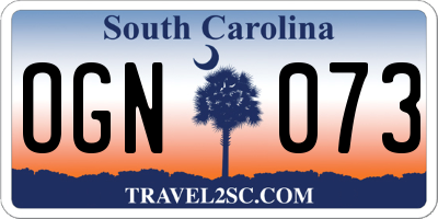 SC license plate OGN073