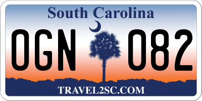SC license plate OGN082