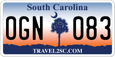 SC license plate OGN083