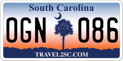 SC license plate OGN086