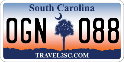 SC license plate OGN088