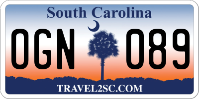 SC license plate OGN089