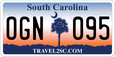 SC license plate OGN095