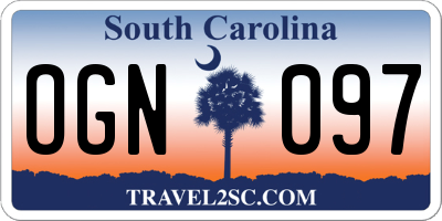 SC license plate OGN097