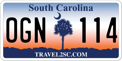 SC license plate OGN114