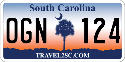 SC license plate OGN124