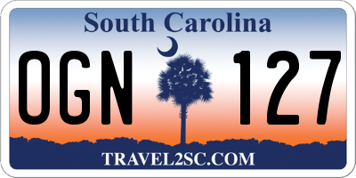 SC license plate OGN127