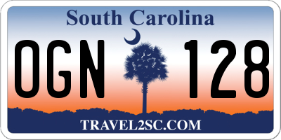 SC license plate OGN128