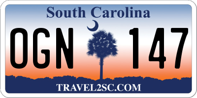 SC license plate OGN147