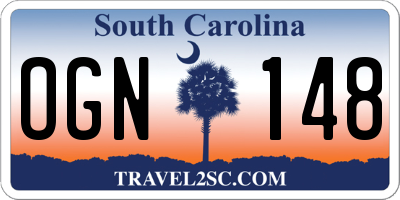 SC license plate OGN148