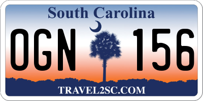 SC license plate OGN156