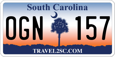 SC license plate OGN157
