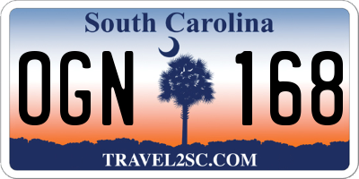 SC license plate OGN168