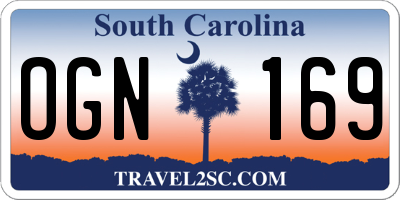 SC license plate OGN169