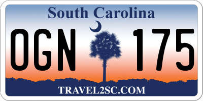 SC license plate OGN175