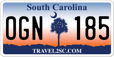 SC license plate OGN185