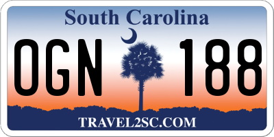 SC license plate OGN188