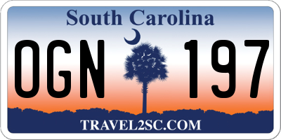 SC license plate OGN197