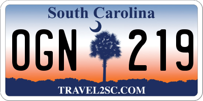 SC license plate OGN219