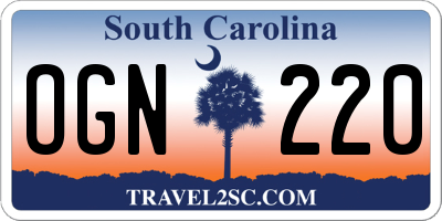 SC license plate OGN220