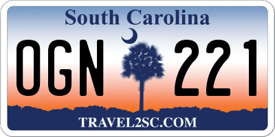 SC license plate OGN221