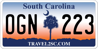 SC license plate OGN223