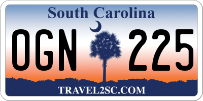 SC license plate OGN225