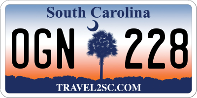 SC license plate OGN228