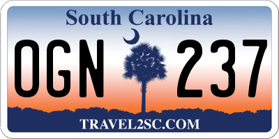 SC license plate OGN237