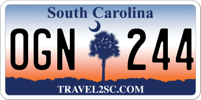 SC license plate OGN244