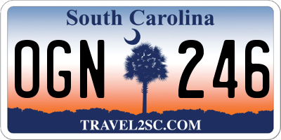 SC license plate OGN246